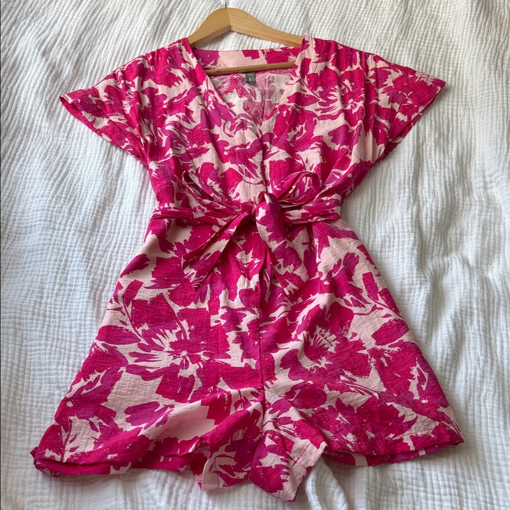 Vibrant Pink and White Romper